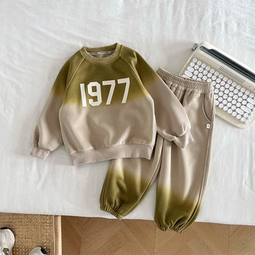 1977 Toddler Number Gradient Sweatsuit 2 Pieces Set