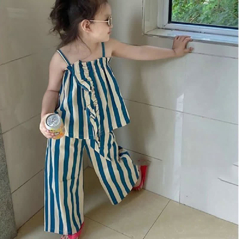 Toddler Girl Striped Camisole and Pants Set