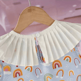 Toddler Girl Rainbow Heart Flounce Collar Dress