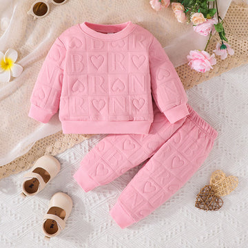 RN Baby Slogan Heart Sweatsuit 2 Pieces Set