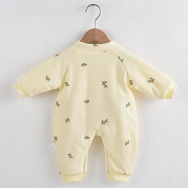 Baby Olive Quilted Yellow Kimono Romper