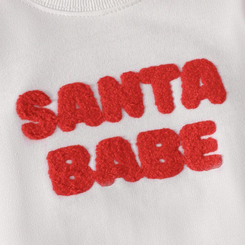 SANTA BABE Baby Girl Slogan Bell-bottoms 2 Pieces Set