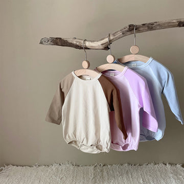 Baby Casual Contrast Sleeves Color Block Bodysuit