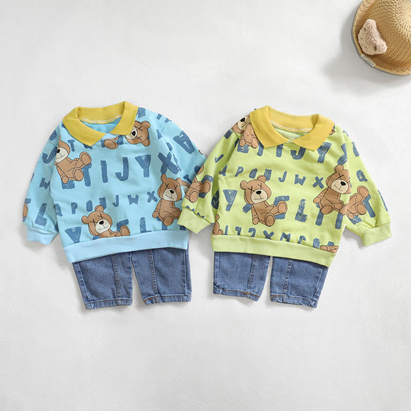 Toddler Slogan Bear 2 Pieces Set