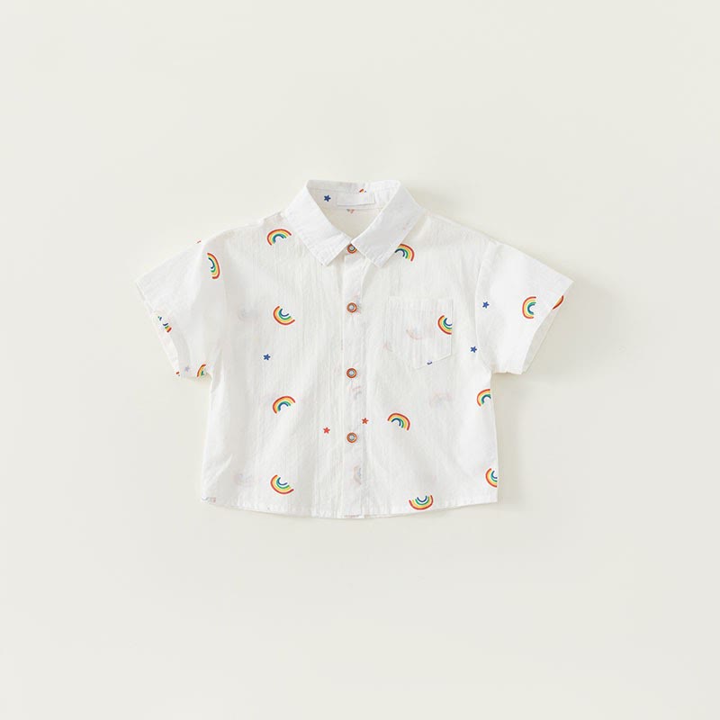 Toddler Boy Rainbow Polo Collar Shirt