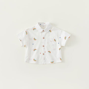 Toddler Boy Rainbow Polo Collar Shirt