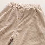 Toddler Striped Bear Patch Corduroy 2 Pieces Set