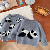 Toddler Lovely Panda Knitted Jacquard Sweater