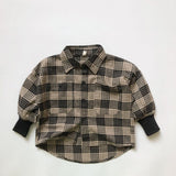 Toddler Boy Pocket Plaid Lapels Shirt