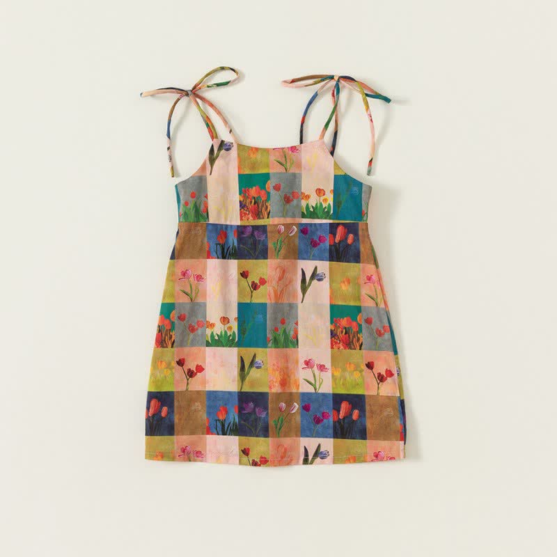 Toddler Girl Tulip Plaid Sling Dress