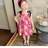 Toddler Girl Flower Camisole Loose Dress