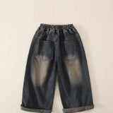 Toddler Black Denim Retro Style 2 Pieces Set