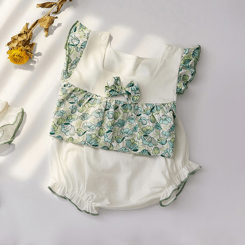 Baby Toddler Bow Flower Tee and Shorts Set