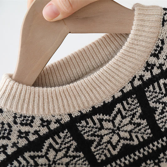 Toddler Vintage Knitted Jacquard Design Sweater