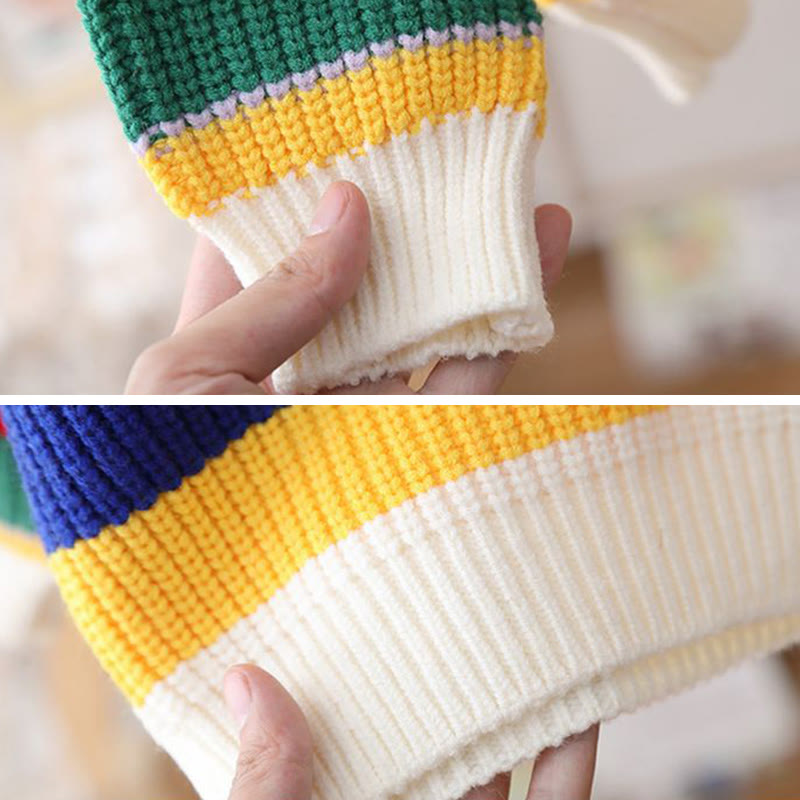 Toddler Rainbow Striped Sweater