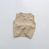 Toddler Retro Solid Color V Neck Tank Top