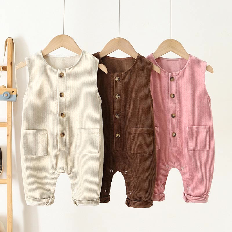 Baby Pocket Corduroy Sleeveless Romper