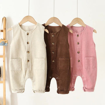 Baby Pocket Corduroy Sleeveless Romper