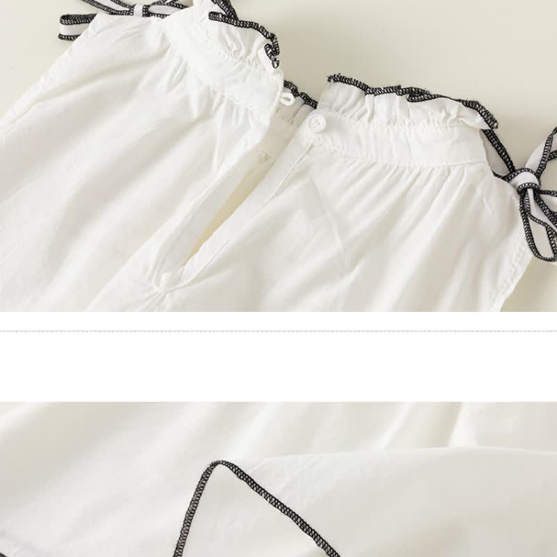 Toddler Girl Bowknot Lace Sleeveless Blouse