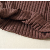 Toddler Ribbed Solid Color Ripped Sweatshirt