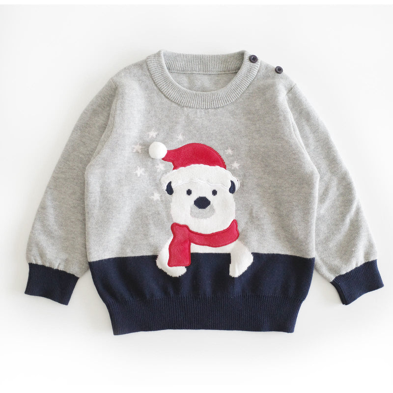 Toddler Santa Claus Elk Bear Christmas Knitted Sweater