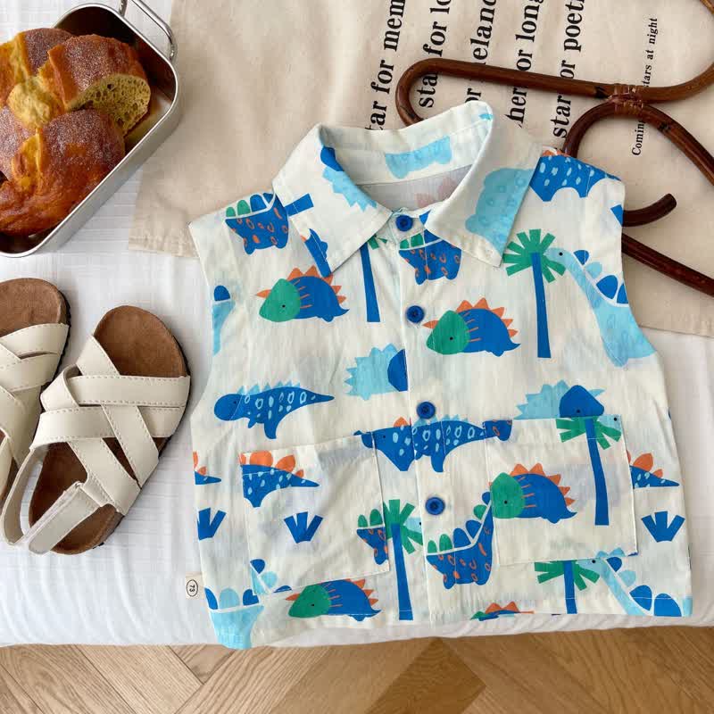 Baby Toddler Dino Sleeveless Shirt and Shorts Set