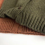 Toddler Button Solid Color High Collar Knitted Sweater