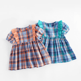 Toddler Girl Plaid Ruffled Collar Dress