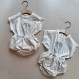 POPCORN Baby Toddler Striped Tee and Shorts Set