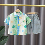 Toddler Boy Polo Shirt and Denim Shorts Set
