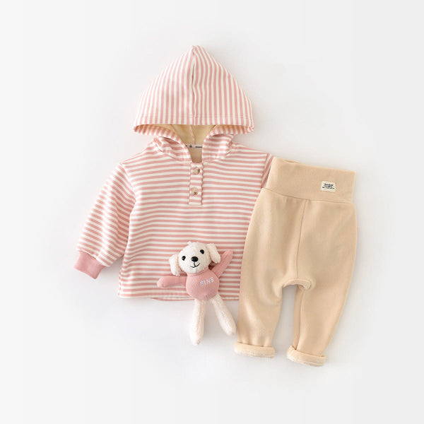 Baby Girl Pink Striped Lovely Hoodie