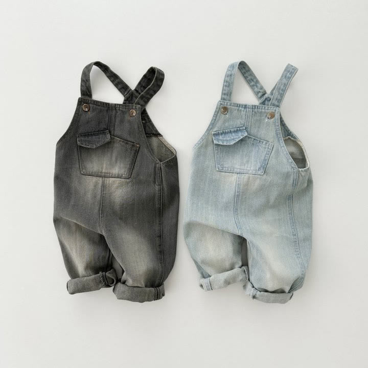 Toddler Denim Pocket Retro Style Casual Overalls