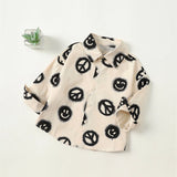 Toddler Boy Beige Smile Lapels Shirt