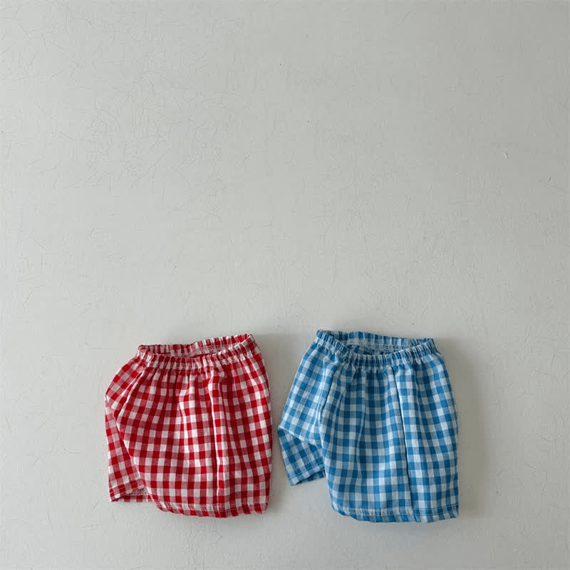 APPLE Baby Toddler Tee and Plaid Shorts Set