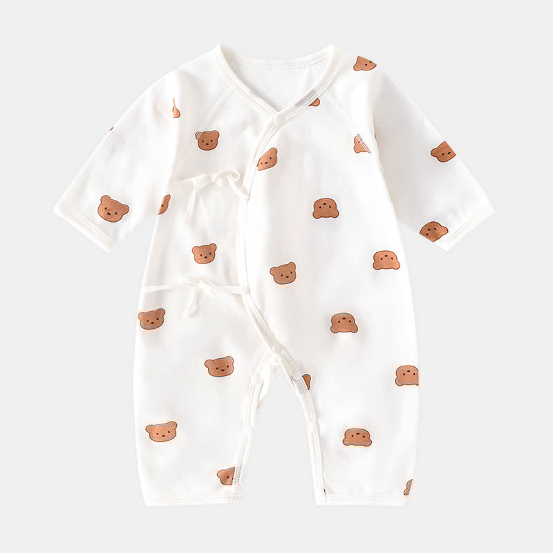 Baby Bear V Neck Newborn Kimono Romper