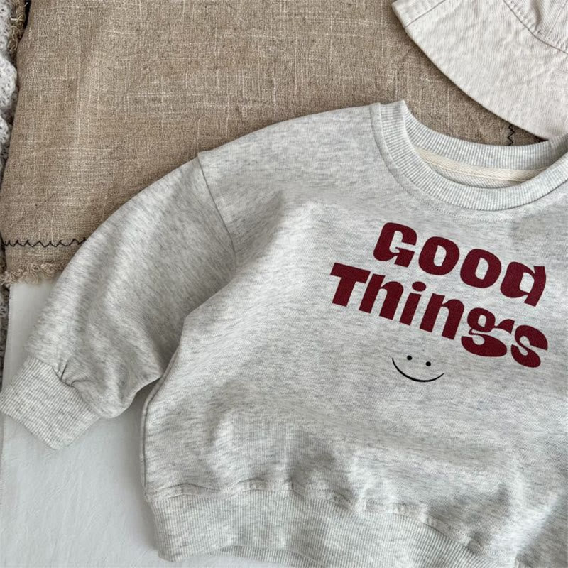 GOOD THINGS Toddler Smile Grey Sweatshirt