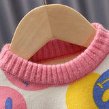 Toddler Girl Smiley Crew Neck Warm Sweater