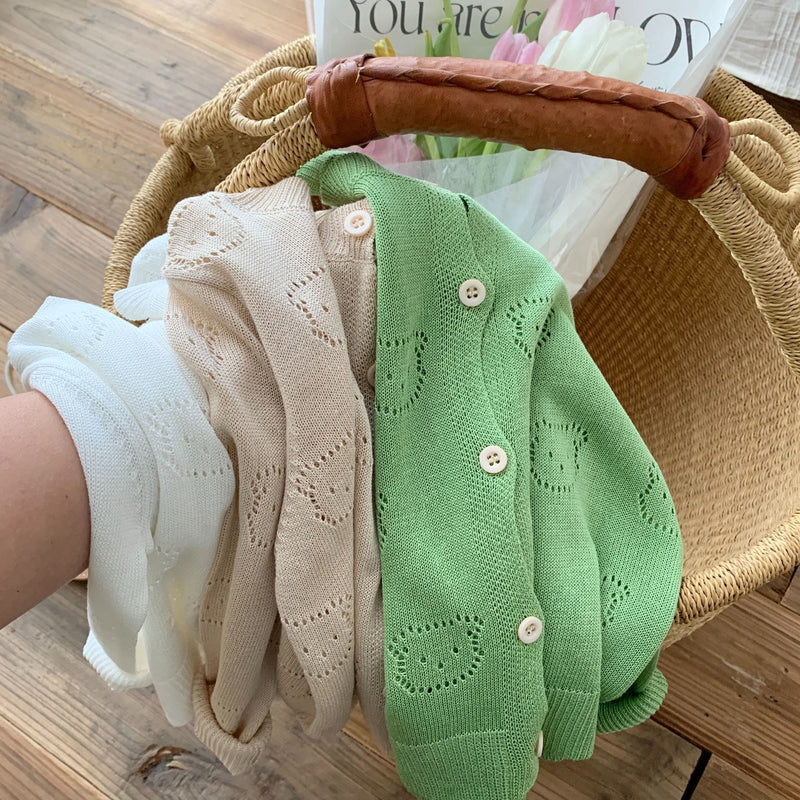 Toddler Bear Knitted Button Cardigan