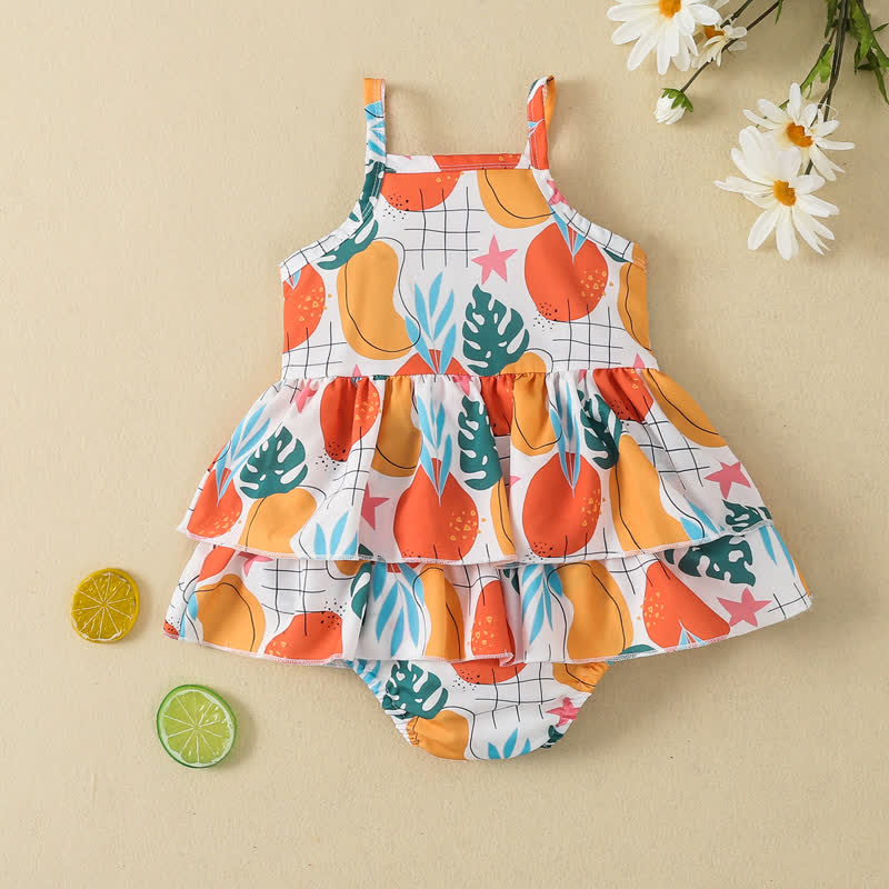 Baby Vegetable Pleated Skirted Bodysuit