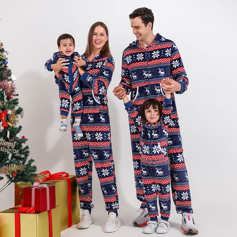 Family Matching Deer Hooded Jumpsuit Pajamas