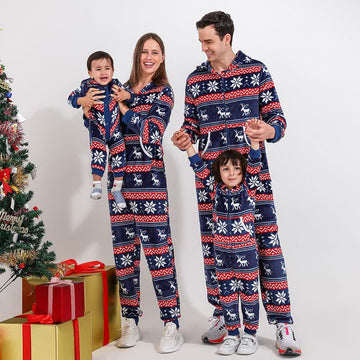 Family Matching Deer Hooded Jumpsuit Pajamas