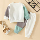 Baby Design Color Block Sweatsuit 2 Pieces Set