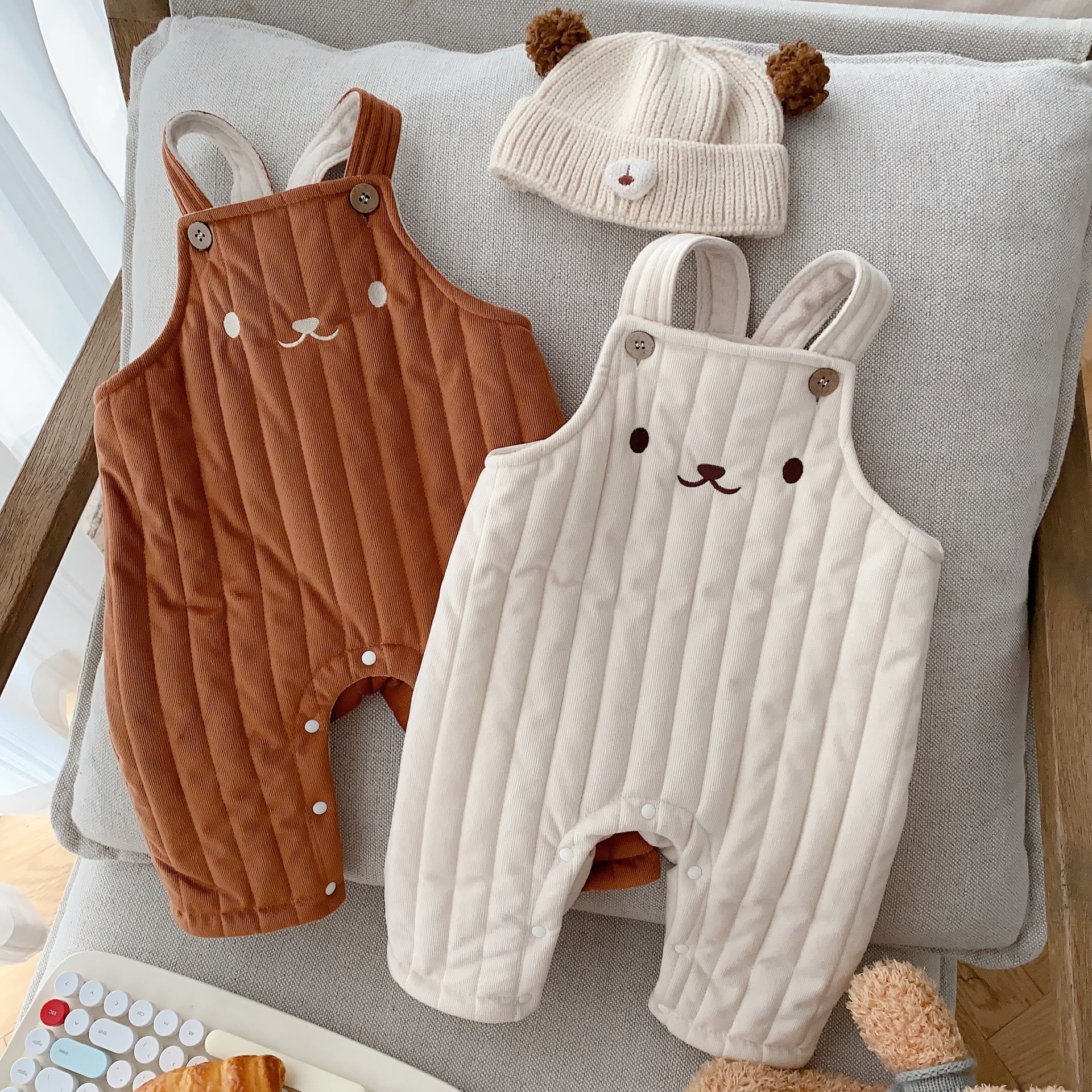 Baby Bear Lovely Fleece Lined Warm Overalls