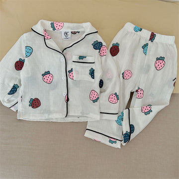Toddler Strawberry Pocket Pajamas Set