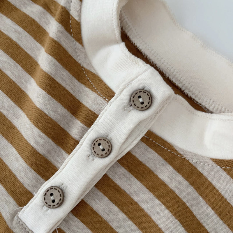 Baby Toddler Striped Button T-shirt