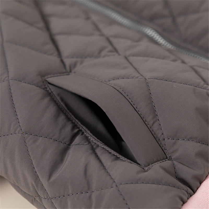 C Toddler Contrast Sleeves Letter Loose Quilted Coat