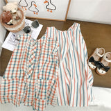 Toddler Striped Crew Neck Jumpsuit Dress