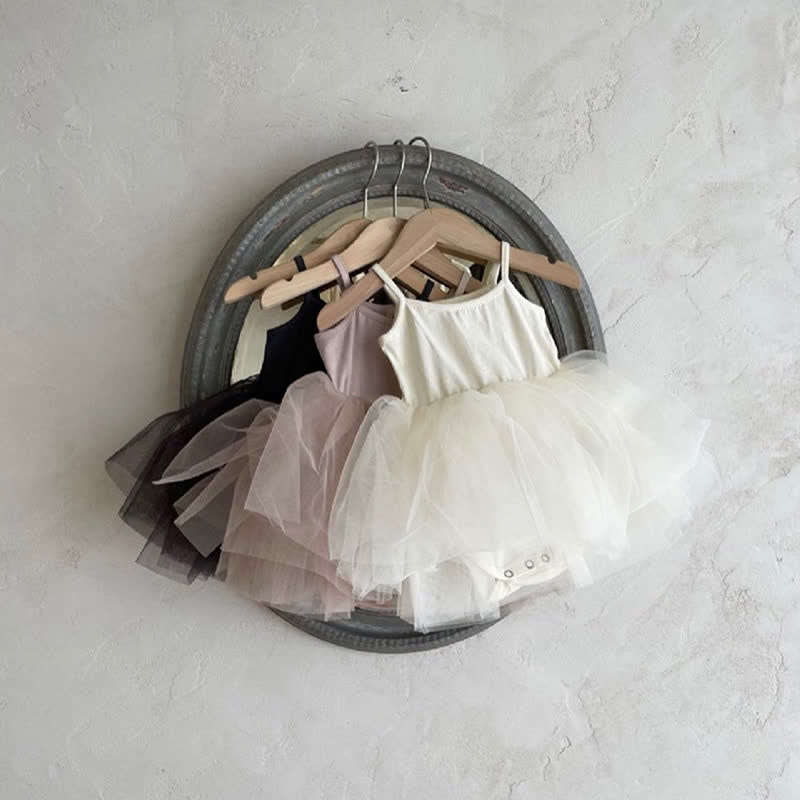 Baby Solid Color Tutu Skirted Bodysuit