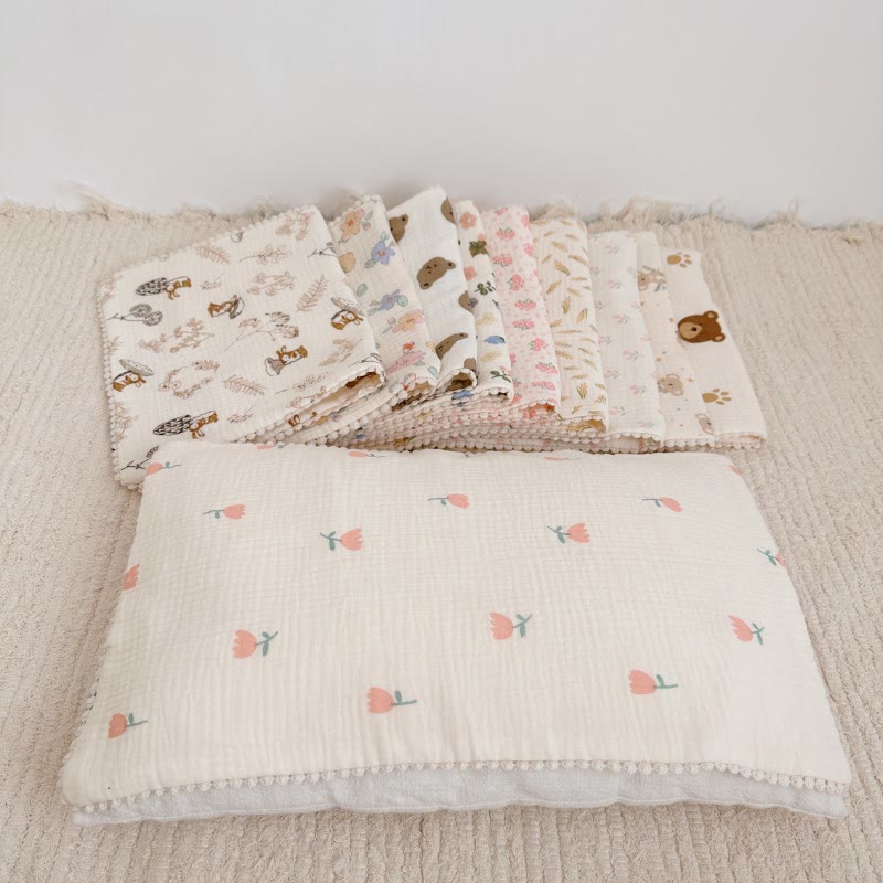 Baby Strawberry Bear Flower Pillow Towel