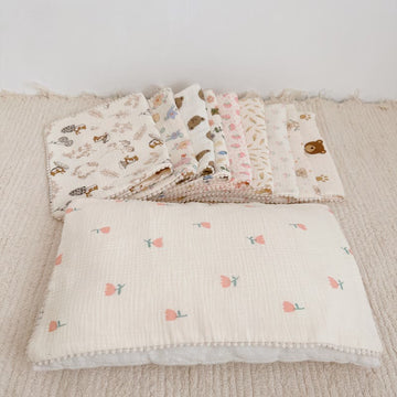 Baby Strawberry Bear Flower Pillow Towel